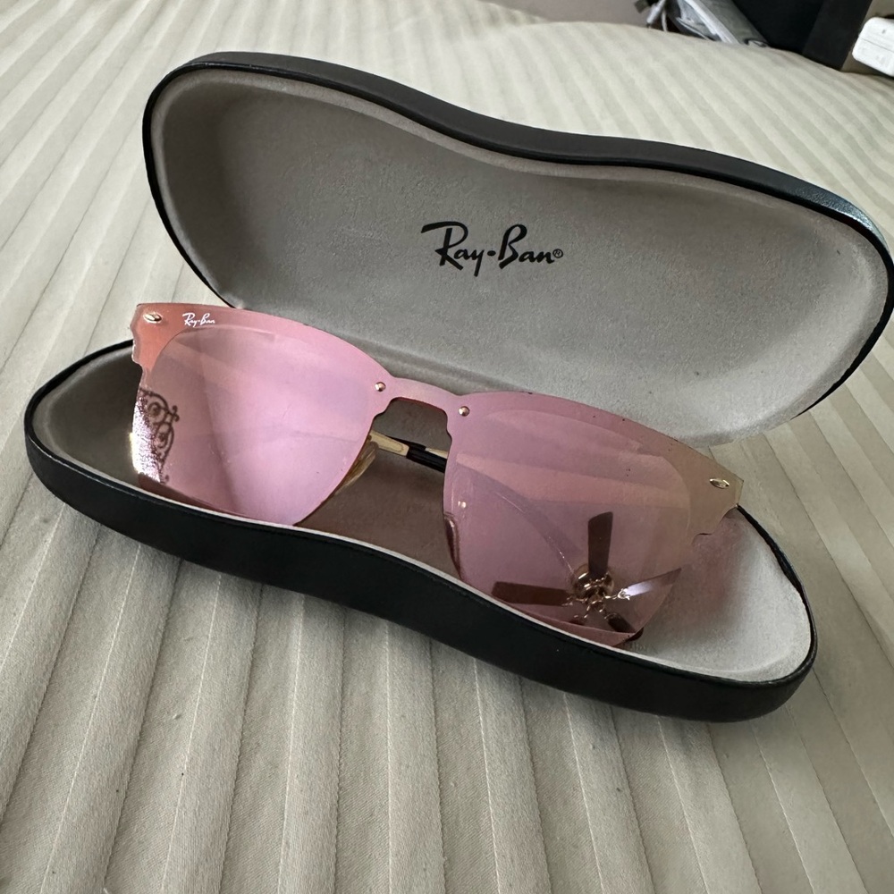 Authentic Ray-Ban Rose MIRROR Gold BLAZE CLUB MASTER Sunglasses‼️with CASE‼️ - Picture 8 of 8